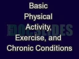 Basic Physical Activity, Exercise, and Chronic Conditions