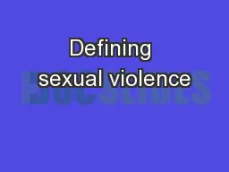 Defining sexual violence
