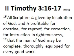 II Timothy 3:16-17