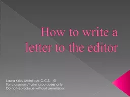 How to write a letter to the editor
