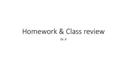 Homework & Class review
