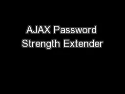 AJAX Password Strength Extender