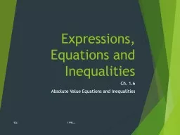 Expressions, Equations and Inequalities