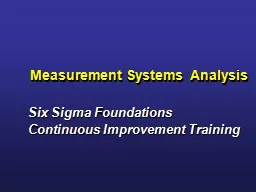 Measurement Systems Analysis
