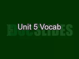 Unit 5 Vocab
