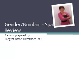 Gender/Number – Spanish
