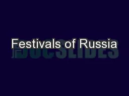 Festivals of Russia