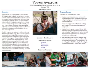 Young Aviators  Summer Program  August th  th Racine W