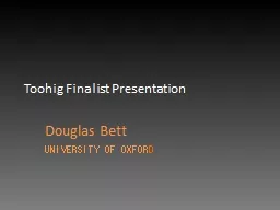 Toohig Finalist Presentation