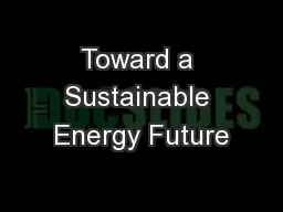 Toward a Sustainable Energy Future