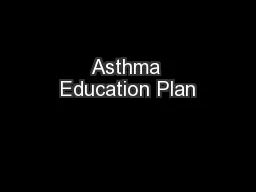 Asthma Education Plan
