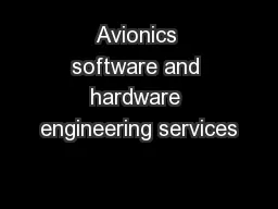 Avionics software and hardware engineering services