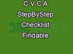 C V C A StepByStep Checklist Findable 
