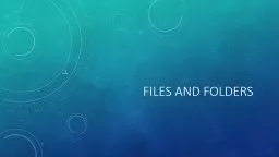 Files and Folders