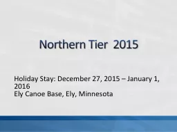 Northern Tier  2015