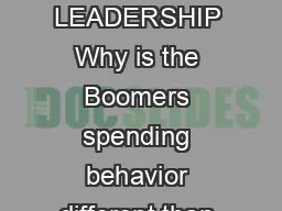 Nielsen  BoAgers Boom Agers A ought Leadership Collaboration THOUGHT LEADERSHIP Why is
