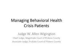 Managing Behavioral Health