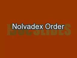 Nolvadex Order