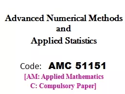 Advanced Numerical