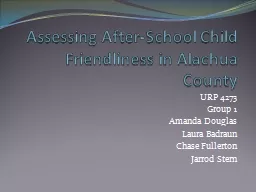 Assessing After-School Child Friendliness in Alachua County