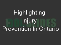 Highlighting Injury Prevention In Ontario