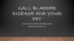 Gallbladder disease and your pet
