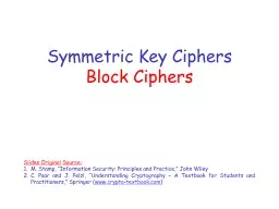 Symmetric Key Ciphers
