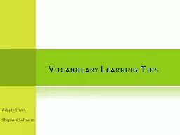 Vocabulary Learning Tips