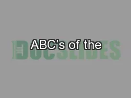 ABC’s of the