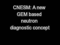 CNESM: A new GEM based neutron diagnostic concept