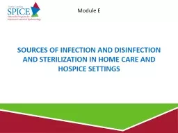 Sources of Infection and Disinfection and Sterilization in