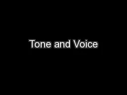 Tone and Voice