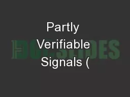 Partly Verifiable Signals (