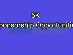 5K Sponsorship Opportunities