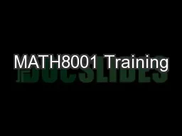MATH8001 Training