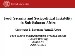 Food Security and Sociopolitical Instability in Sub-Saharan
