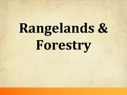 Rangelands & Forestry