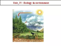 Unit_ IV : Ecology & environment