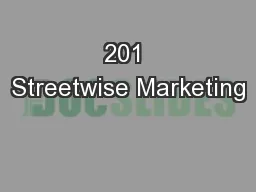 201 Streetwise Marketing