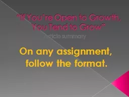 “If You’re Open to Growth, You Tend to Grow”