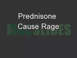 Prednisone Cause Rage