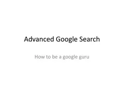 How to be a Google Guru