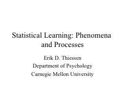 Statistical Learning: Phenomena and Processes