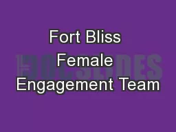 Fort Bliss Female Engagement Team