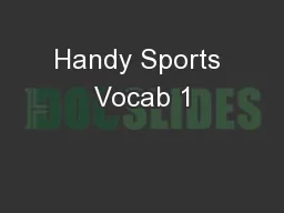 Handy Sports Vocab 1