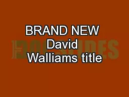 BRAND NEW David Walliams title