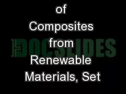 1 Handbook of Composites from Renewable Materials, Set