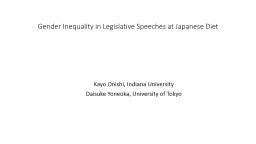 Gender Inequality in Legislative Speeches at Japanese Diet