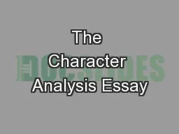 The Character Analysis Essay