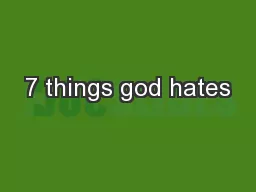 7 things god hates
